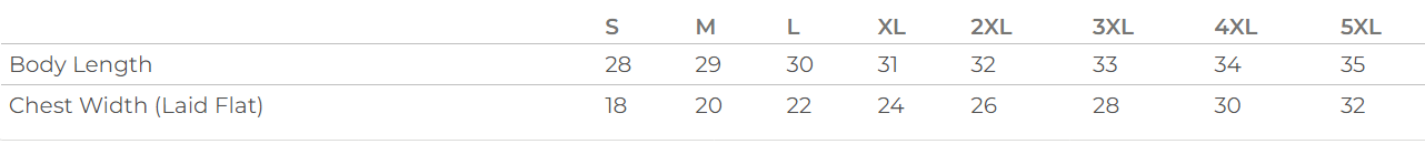 Colortone Size Chart